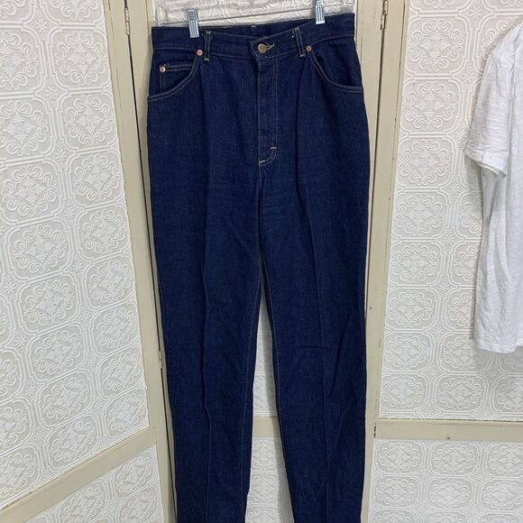 Vintage Lee High Waist Mom Jeans Women's 12R Dark Indigo Boot Cut - Picture 1 of 11